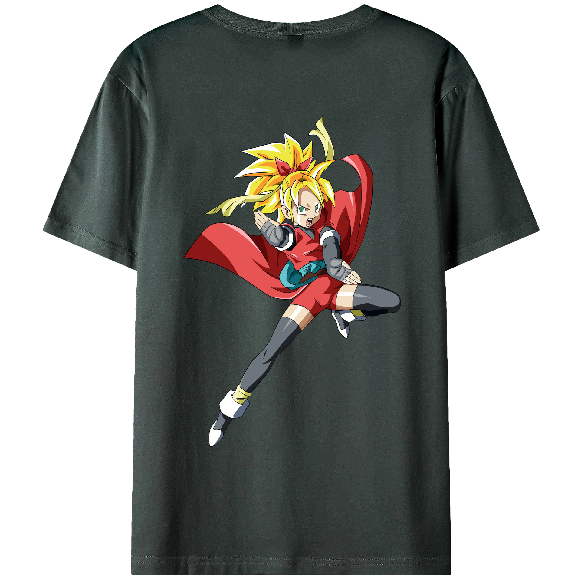 （画像用） ドラゴンボール カリフラ DRAGON BALL Caulifla 綿100％ メンズ半袖Tシャツ（バックプリント） 通気性